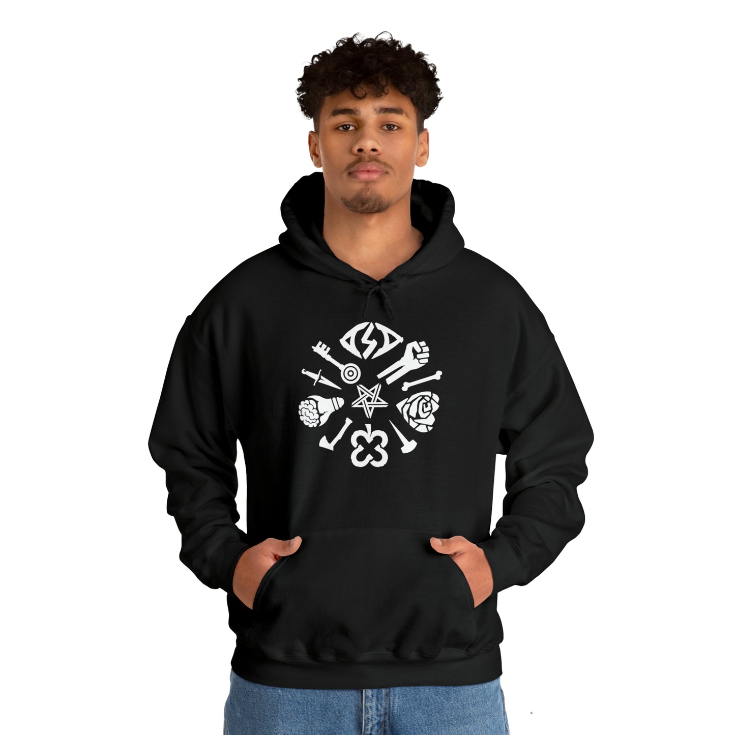 SHIVER Unisex Black Wheel Hoodie