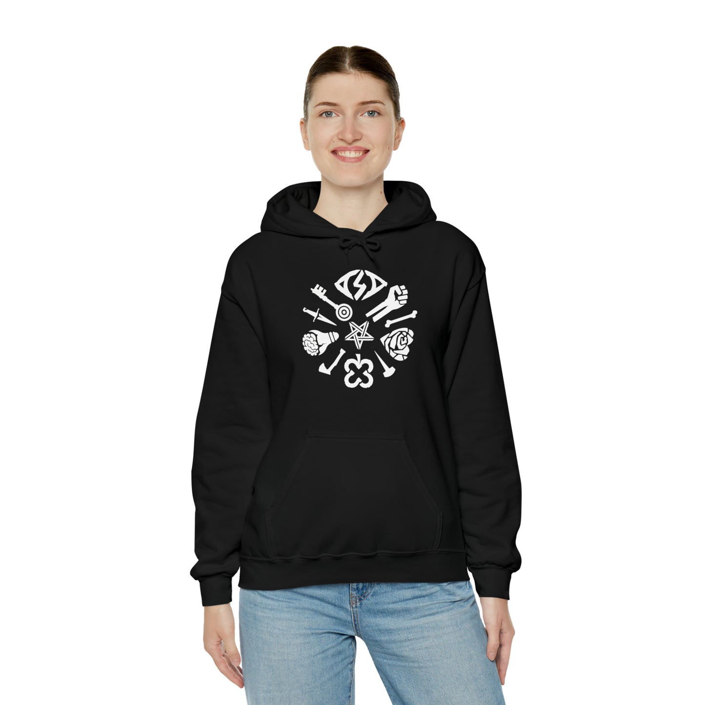 SHIVER Unisex Black Wheel Hoodie