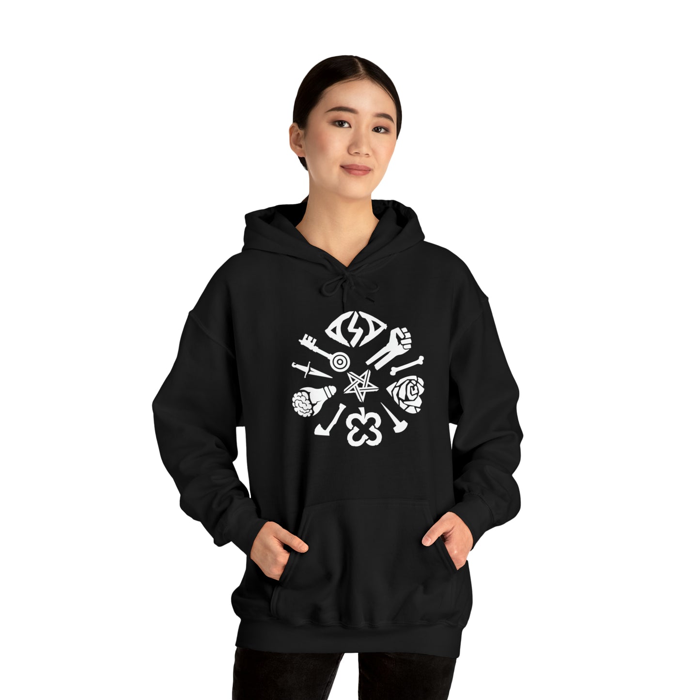 SHIVER Unisex Black Wheel Hoodie