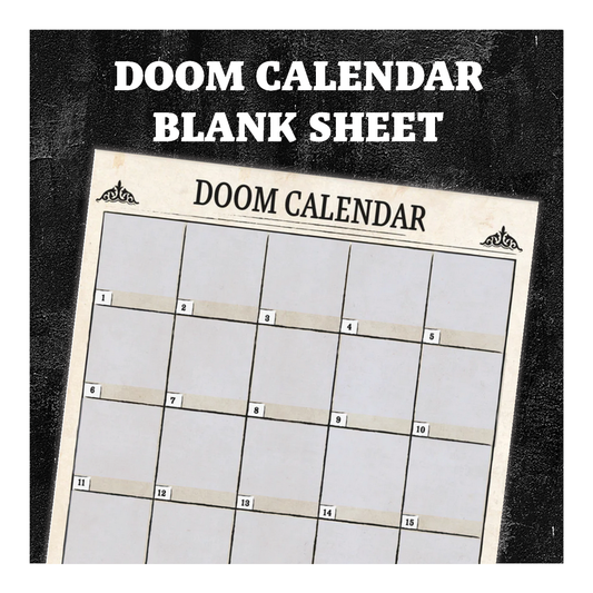 Doom Calendar Blank Sheet
