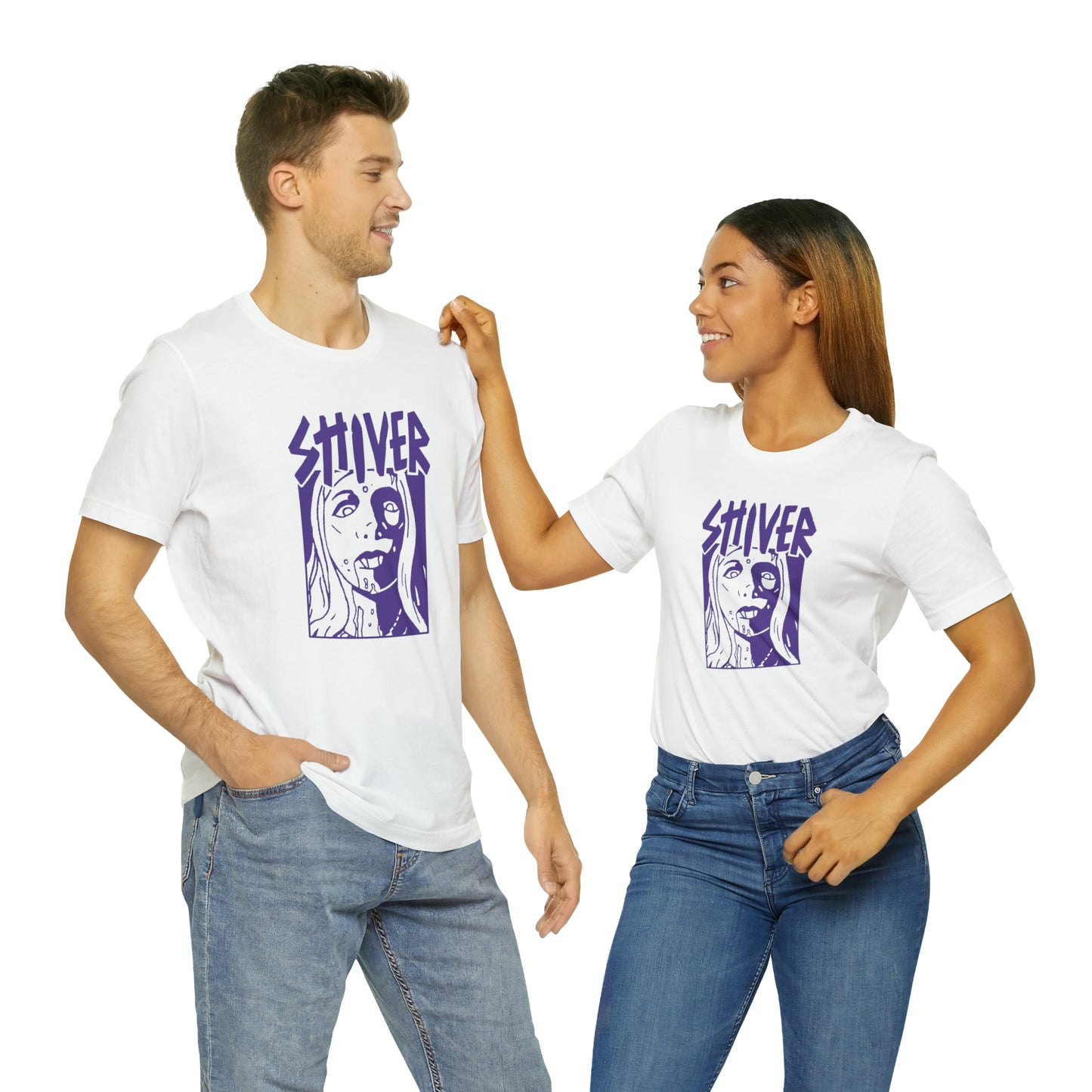 SHIVER Unisex White Vamp T-shirt