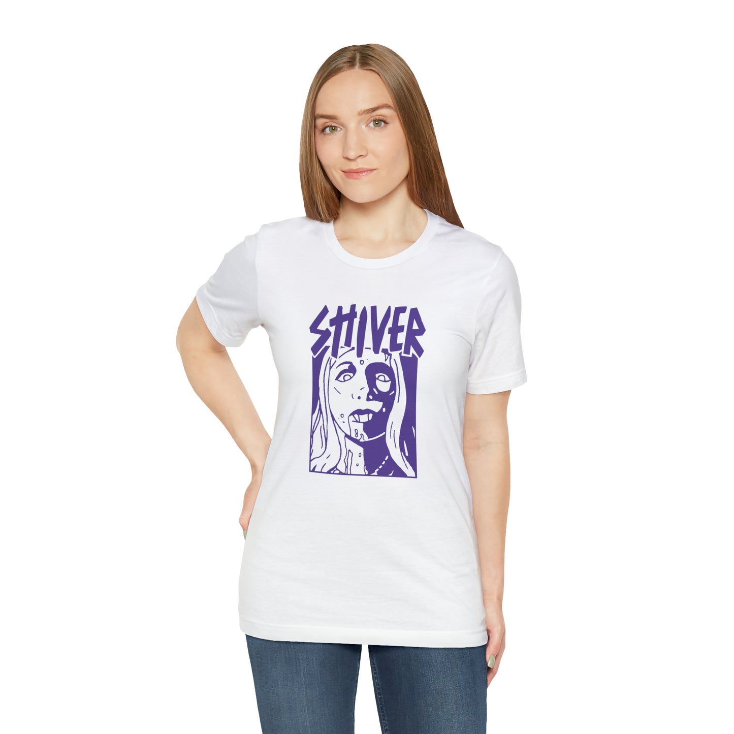 SHIVER Unisex White Vamp T-shirt