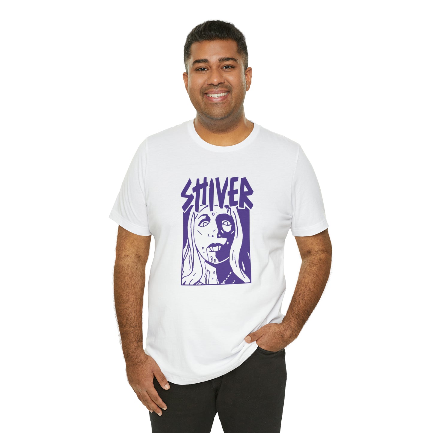 SHIVER Unisex White Vamp T-shirt
