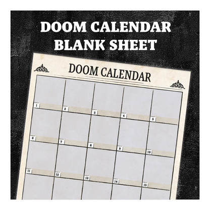 Doom Calendar Blank Sheet