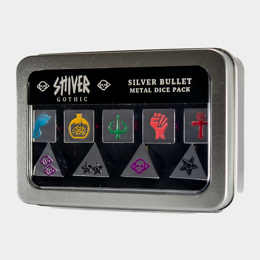 SHIVER Gothic: 'Silver Bullet' Metal Monster Archetype Dice Pack